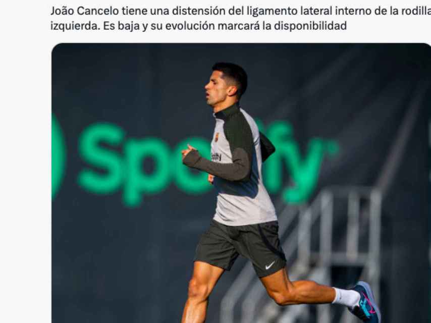 Comunicado del Barça sobre la lesión de Cancelo