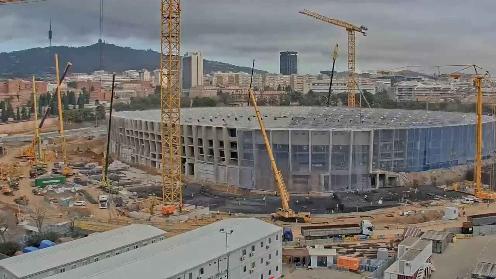 La fachada exterior del Camp Nou, el 31 de diciembre de 2023