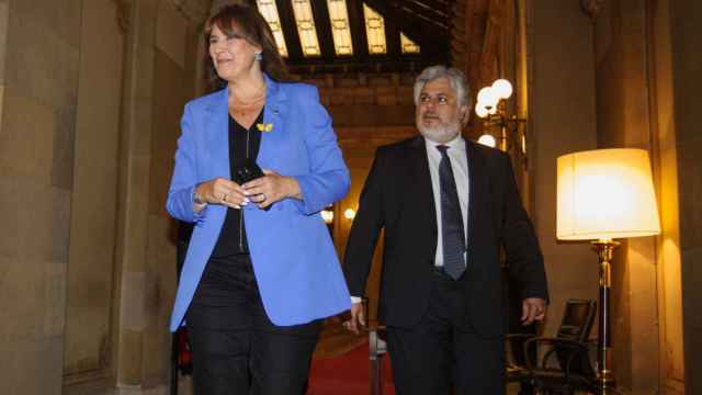 La presidenta de Junts, Laura Borràs, y el presidente del grupo parlamentario, Albert Batet