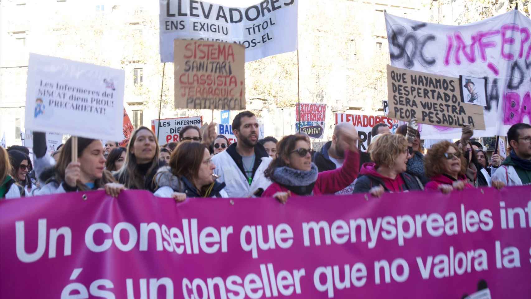 Manifestación de enfermería en Barcelona