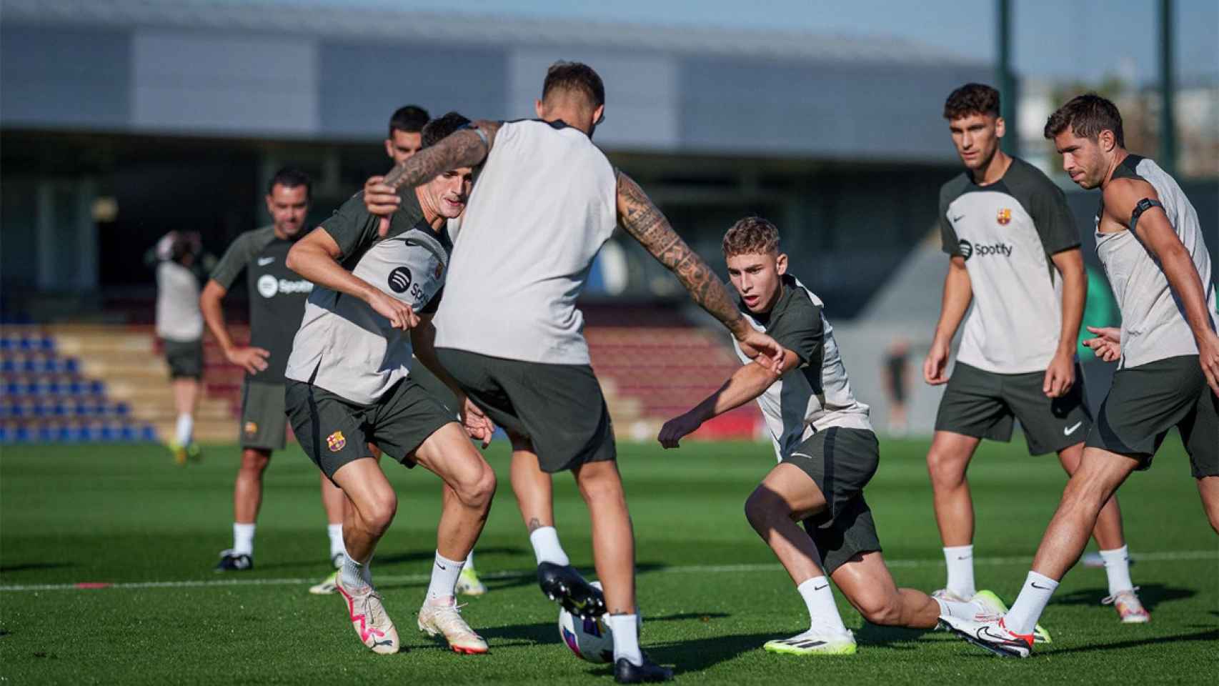 Gavi, durante un entrenamiento del Barça en una imagen de archivo