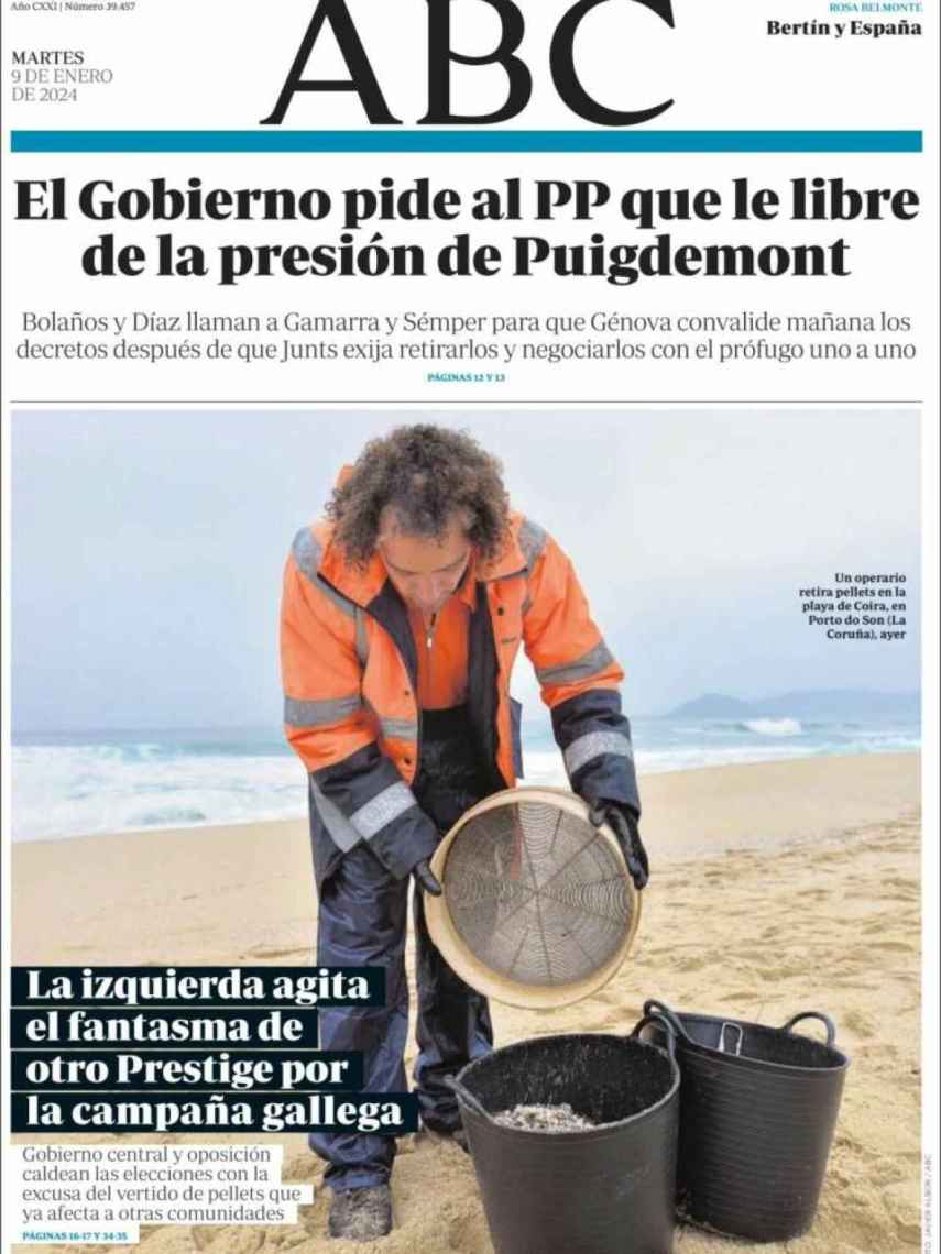 Portada del 'ABC' del 9 de enero de 2024