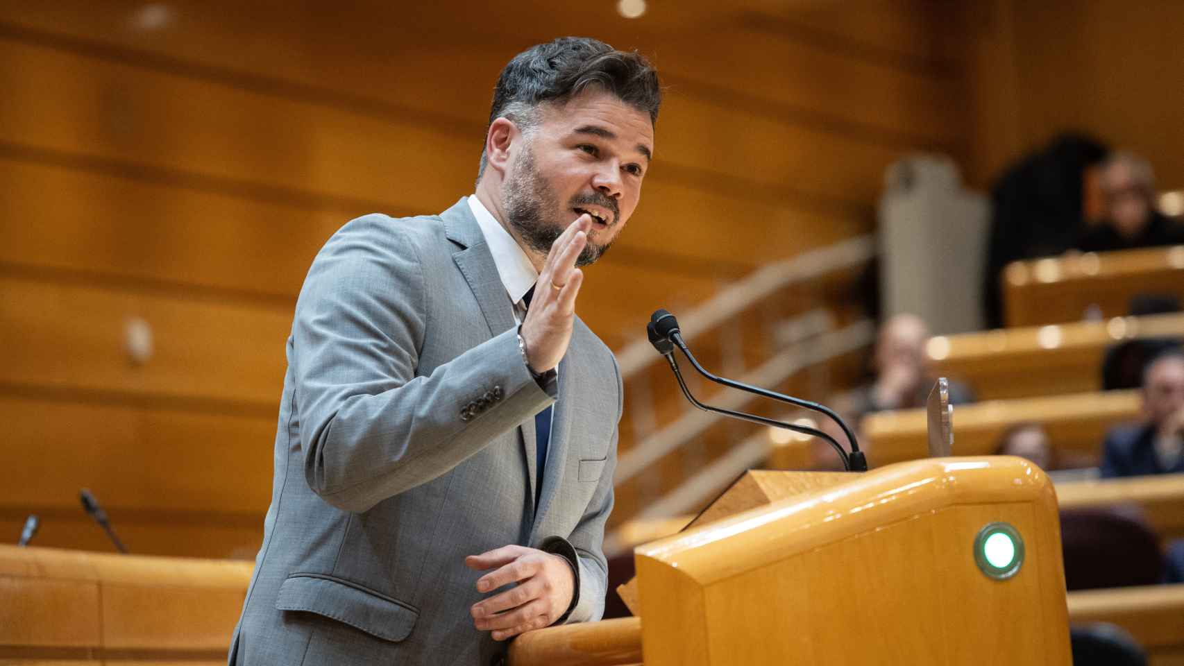 El portavoz de ERC, Gabriel Rufián, en el Senado