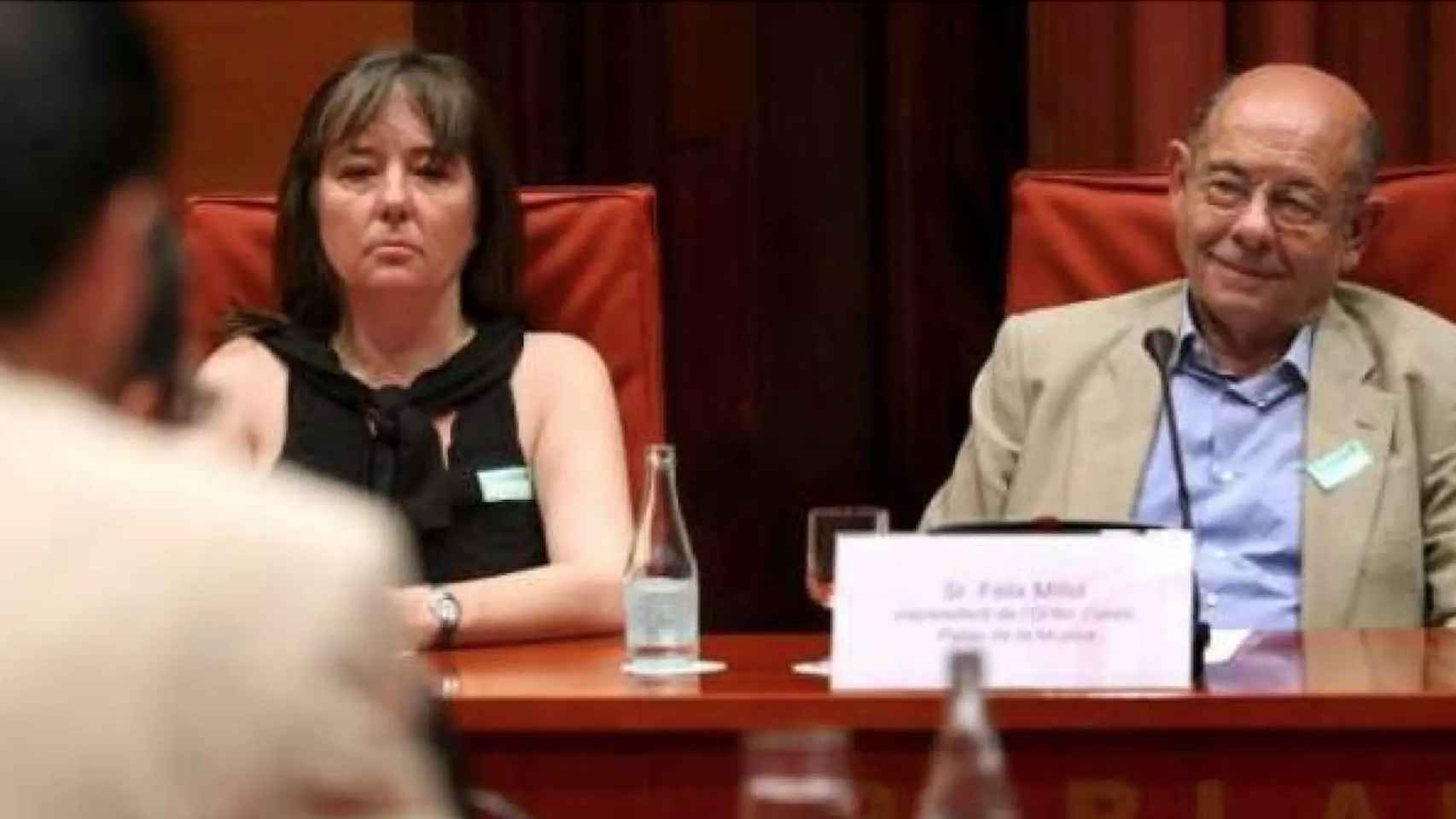 Fèlix Millet junto a su abogada en una comparecencia en el Parlament