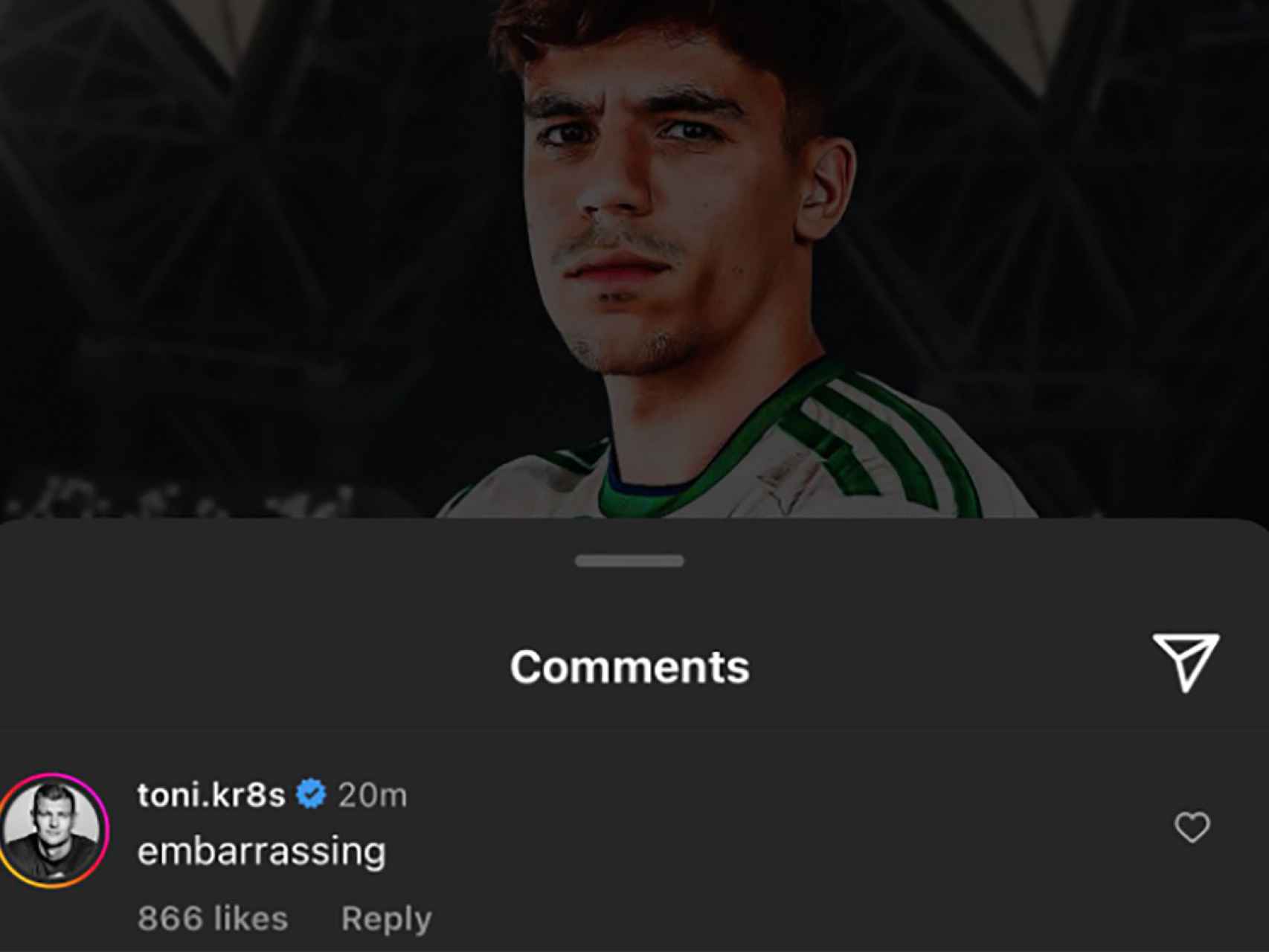 El comentario de Kroos en Instagram sobre Gabri Veiga