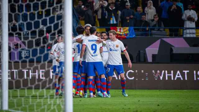 Los jugadores del Barça celebran un gol en la Supercopa de España