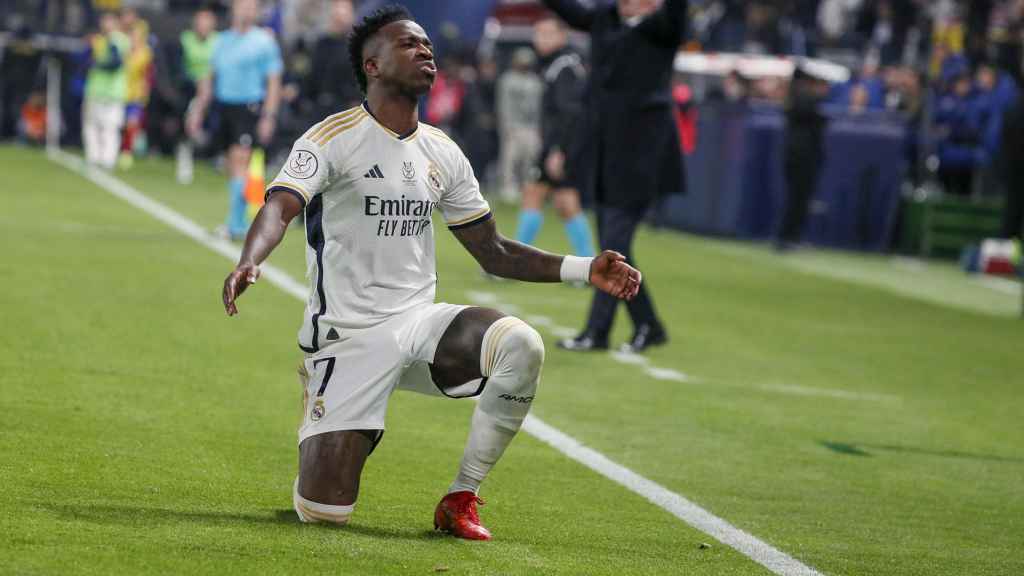 Vinicius Jr, en las semifinales de Supercopa contra el Atlético de Madrid