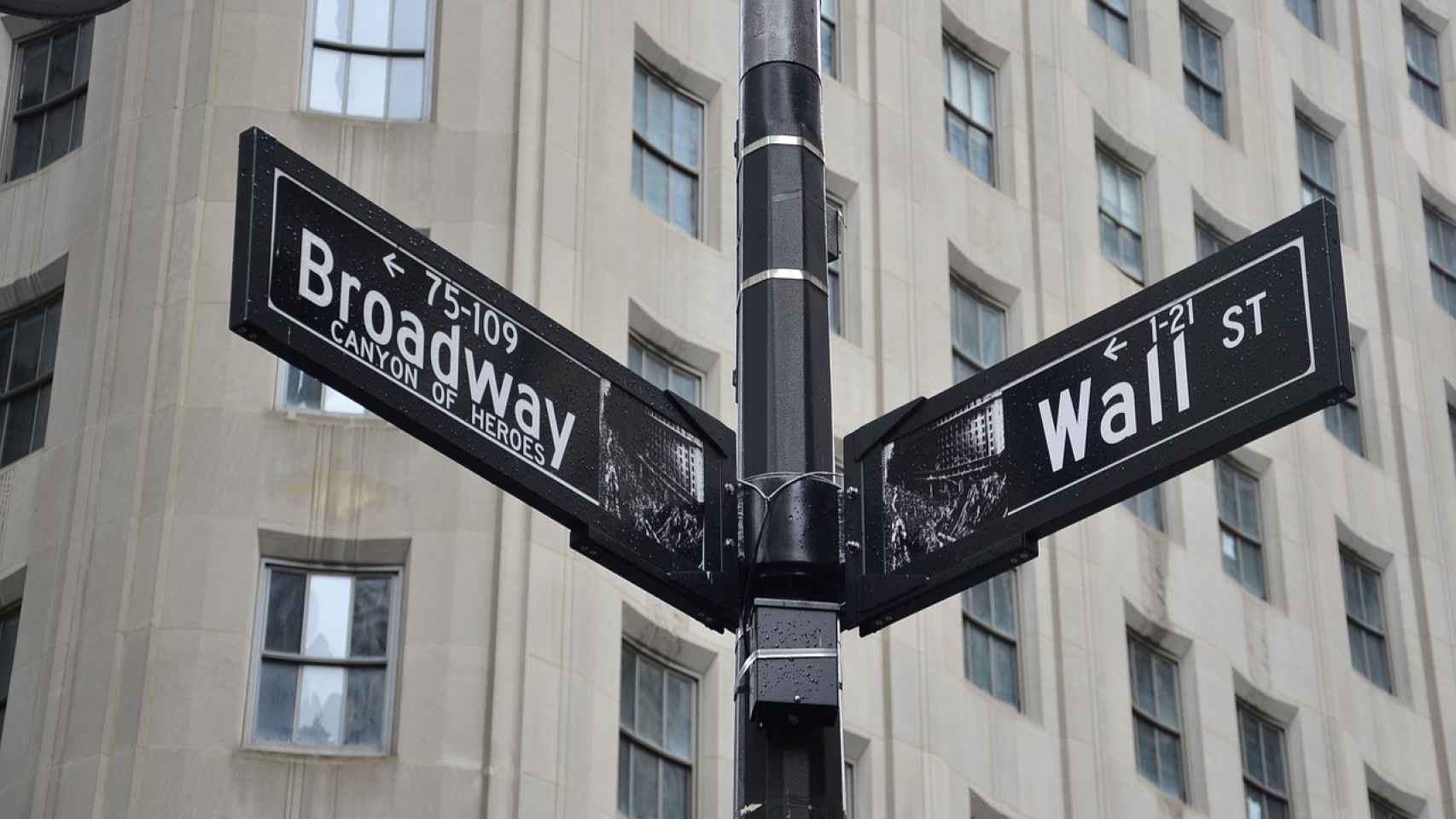 Cruce de Wall Street con Broadway, Nueva York