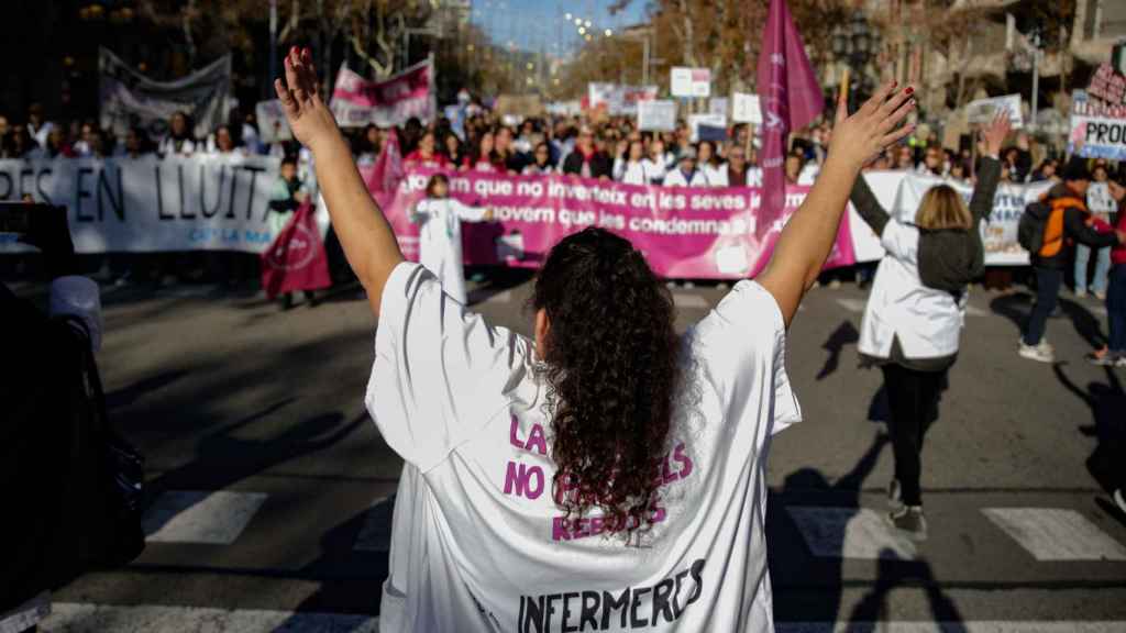 Imagen de una protesta de Infermeres de Catalunya en la calle