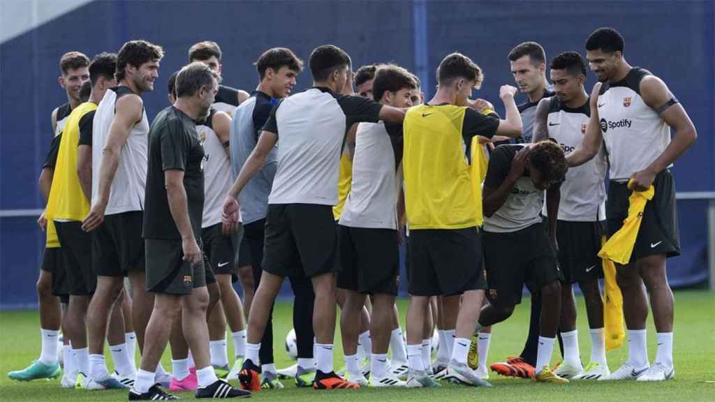 El FC Barcelona, durante un entrenamiento en una imagen de archivo