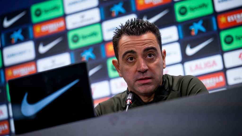 Xavi Hernández, durante la rueda de prensa previa al Unionistas-Barça