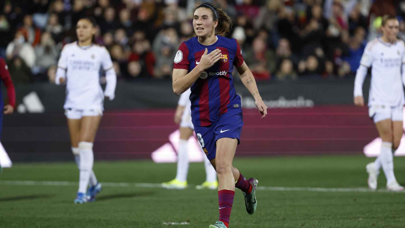 Mariona Caldentey festeja un gol al Real Madrid en la Supercopa Femenina