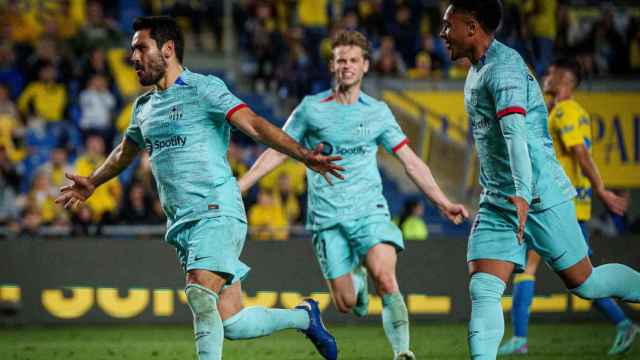 Gundogan festeja el gol de la victoria del Barça en la Liga