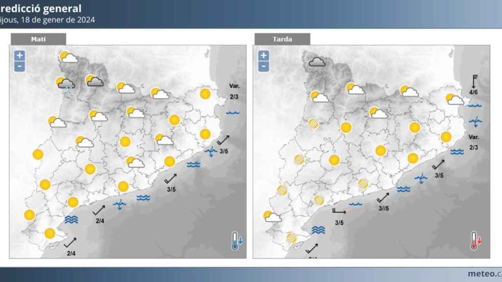 Predicción general del 18 de enero de 2024 en Cataluña