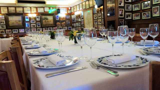 Mesa  del icónico restaurante Salamanca, una de las marisquerías más célebres de Barcelona