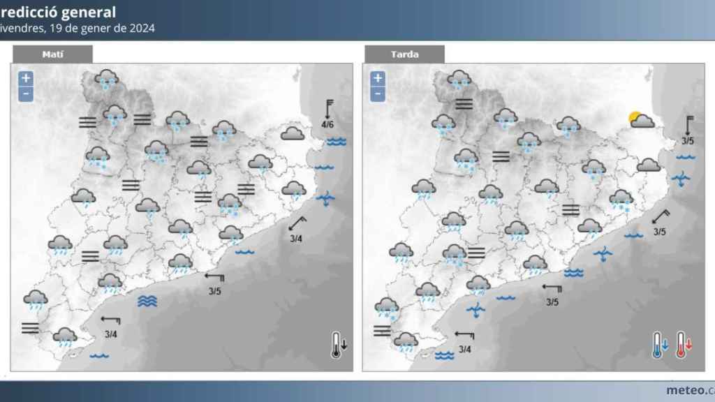 Predicción meteorológica del viernes 19 de enero