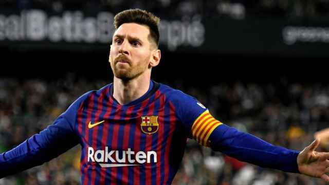 Leo Messi, tras marcar un gran gol al Betis en el Villamarín