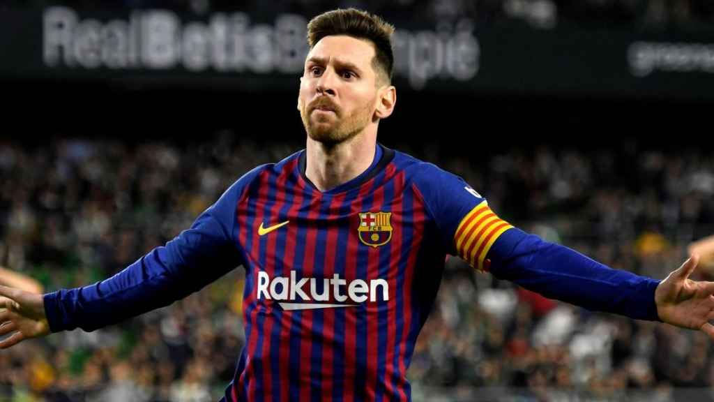 Leo Messi, tras marcar un gran gol al Betis en el Villamarín