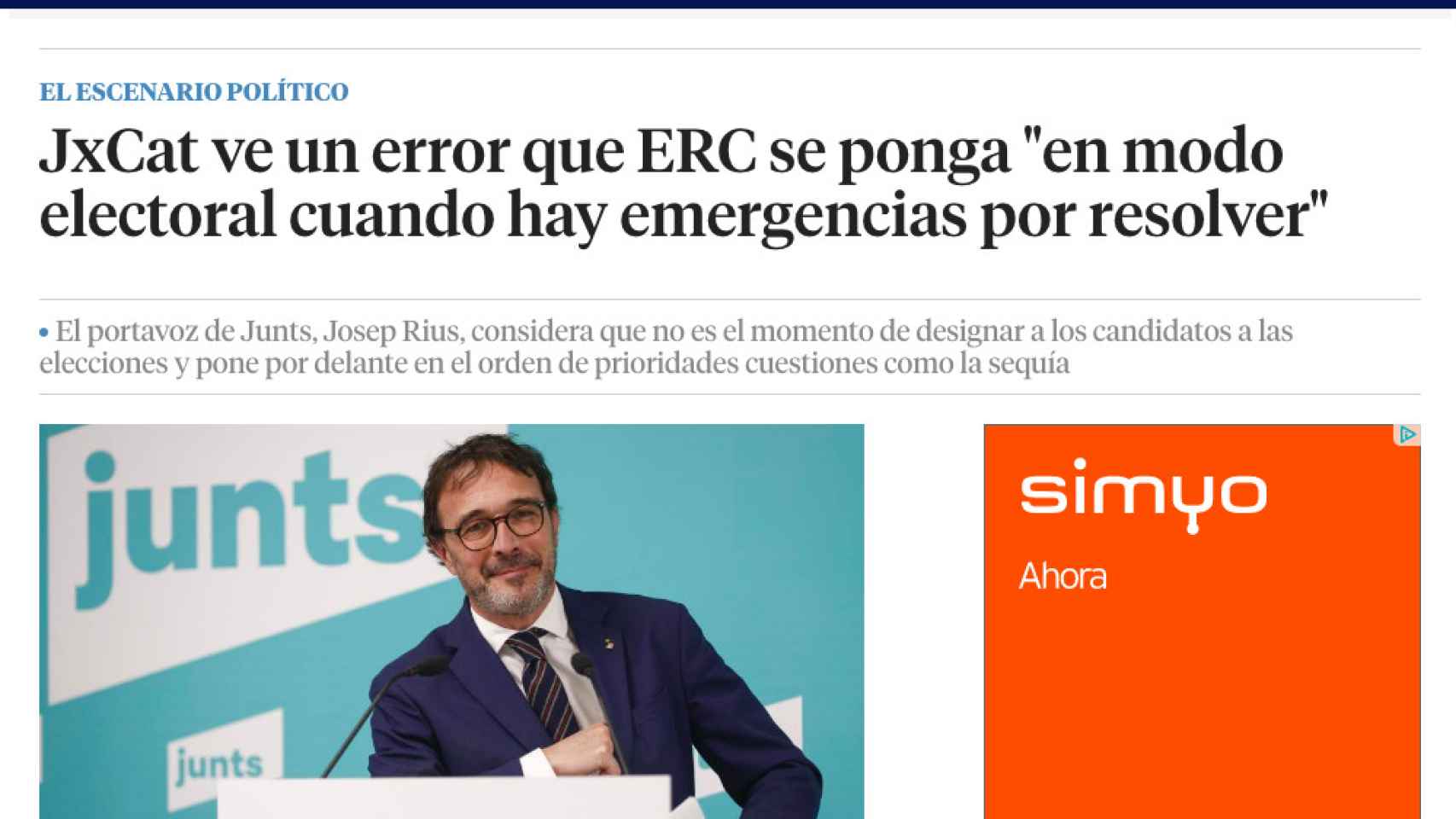 La Vanguardia, 21 de enero de 2024