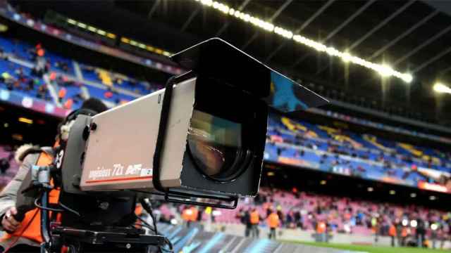 Imagen de una cámara antes de un partido del Barça en el Camp Nou