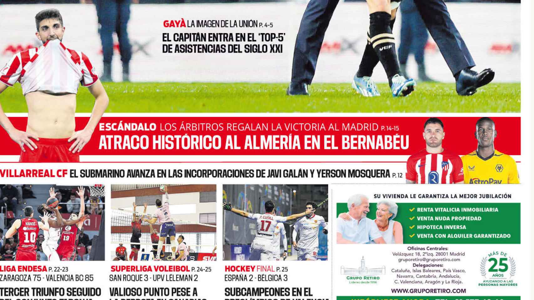 La portada de 'Superdeporte' tras el Real Madrid-Almería
