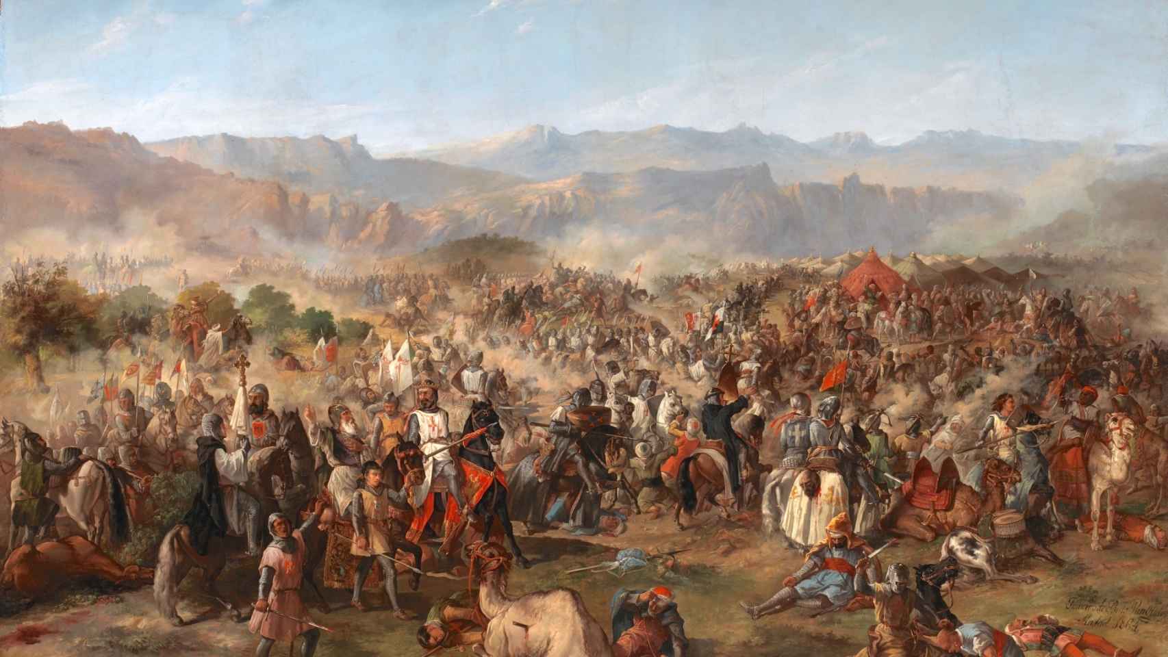 La batalla de 'Las Navas de Tolosa', óleo de 1864 de Francisco de Paula Van Halen
