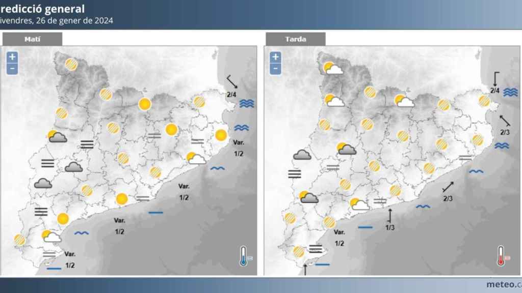 Previsión meteorológica de Cataluña el 26 de enero