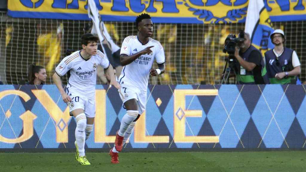 Vinicius celebra su gol anotado contra la UD Las Palmas