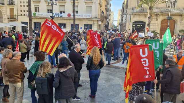 Manifestación en Vilanova i la Geltrú por los trabajadores de Venca