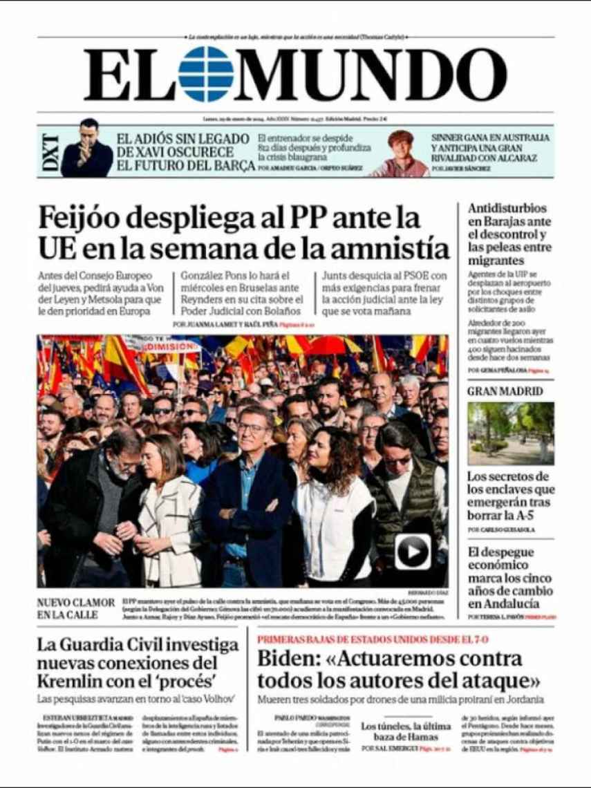 Portada de 'La Razón' del 29 de enero de 2024