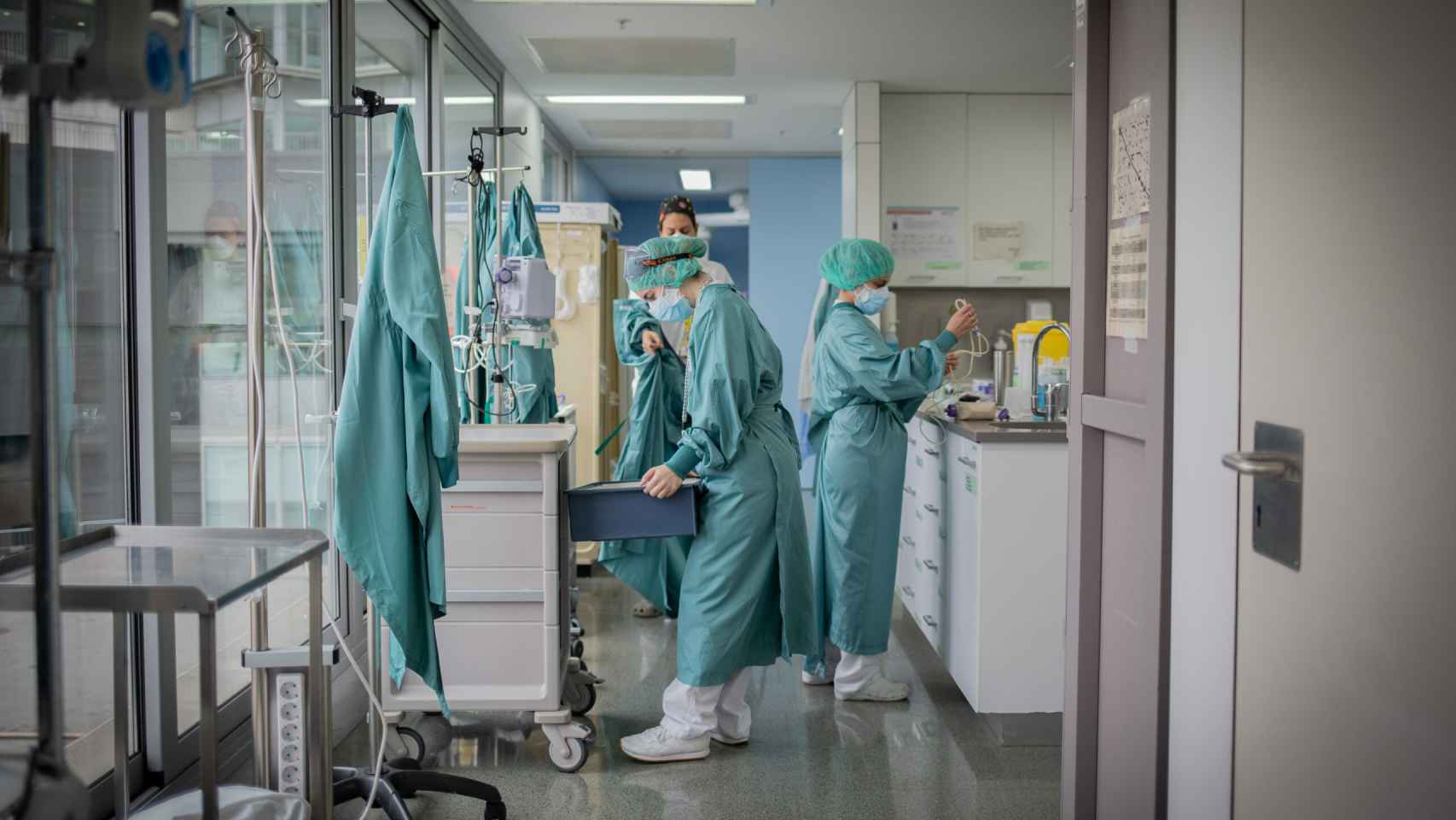 Sanitarios en un hospital de Cataluña