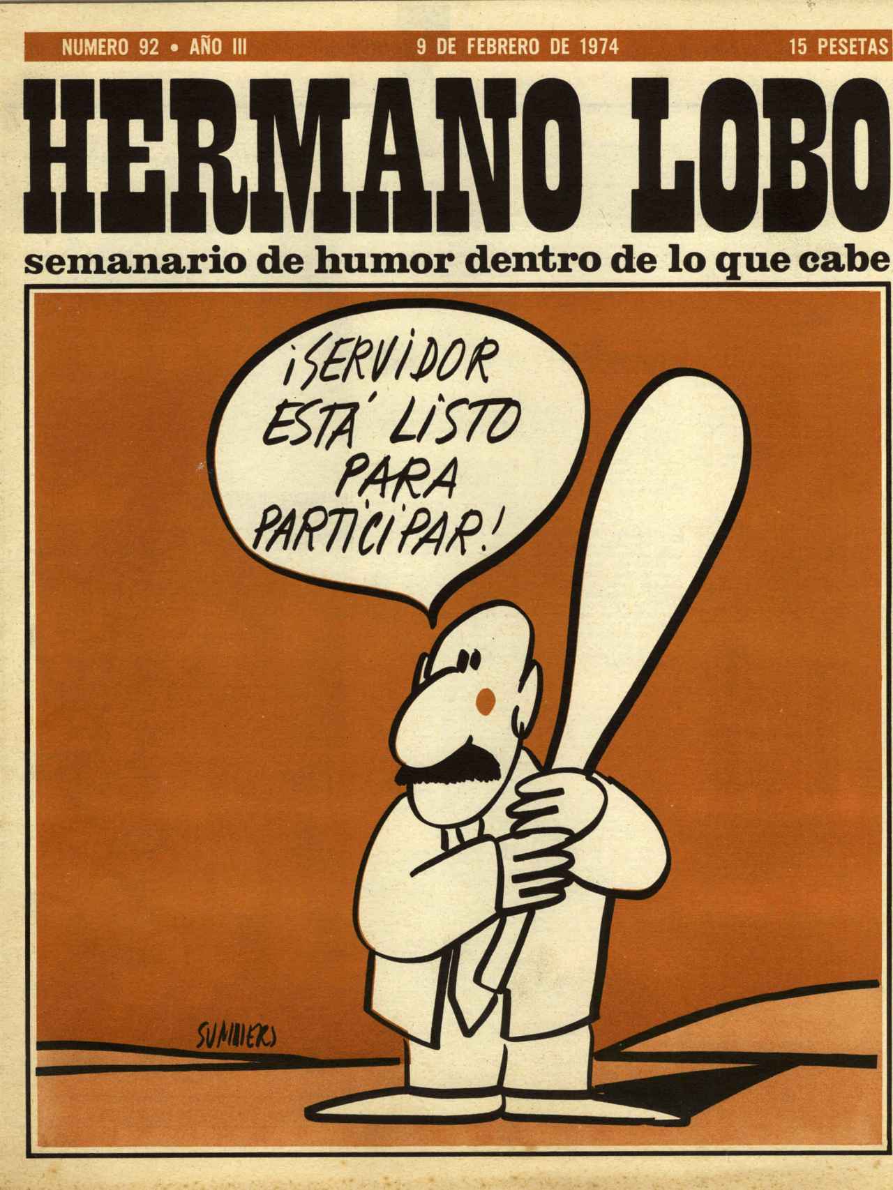 Portada de la revista ‘Hermano Lobo’, con fecha de 9 de febrero de 1974.