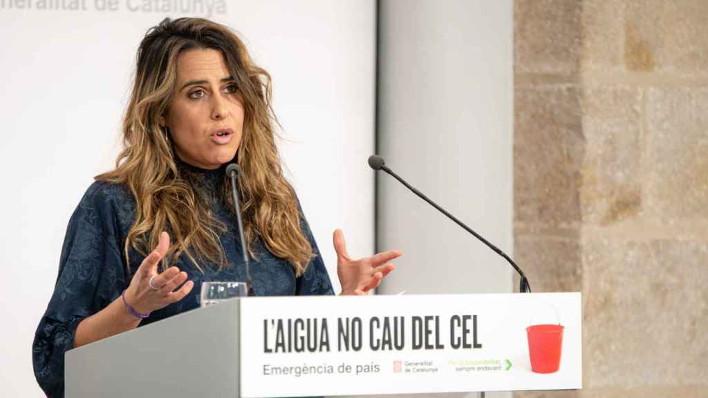 El portavoz del Govern, Patrícia Plaja, en una rueda de prensa tras el Consell Executiu