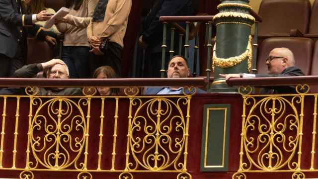 El presidente de Esquerra Republicana (ERC), Oriol Junqueras, durante una sesión plenaria, en el Congreso de los Diputados