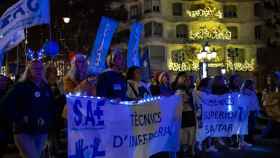 Manifestación de los técnicos sanitarios en Barcelona para pedir mejoras laborales