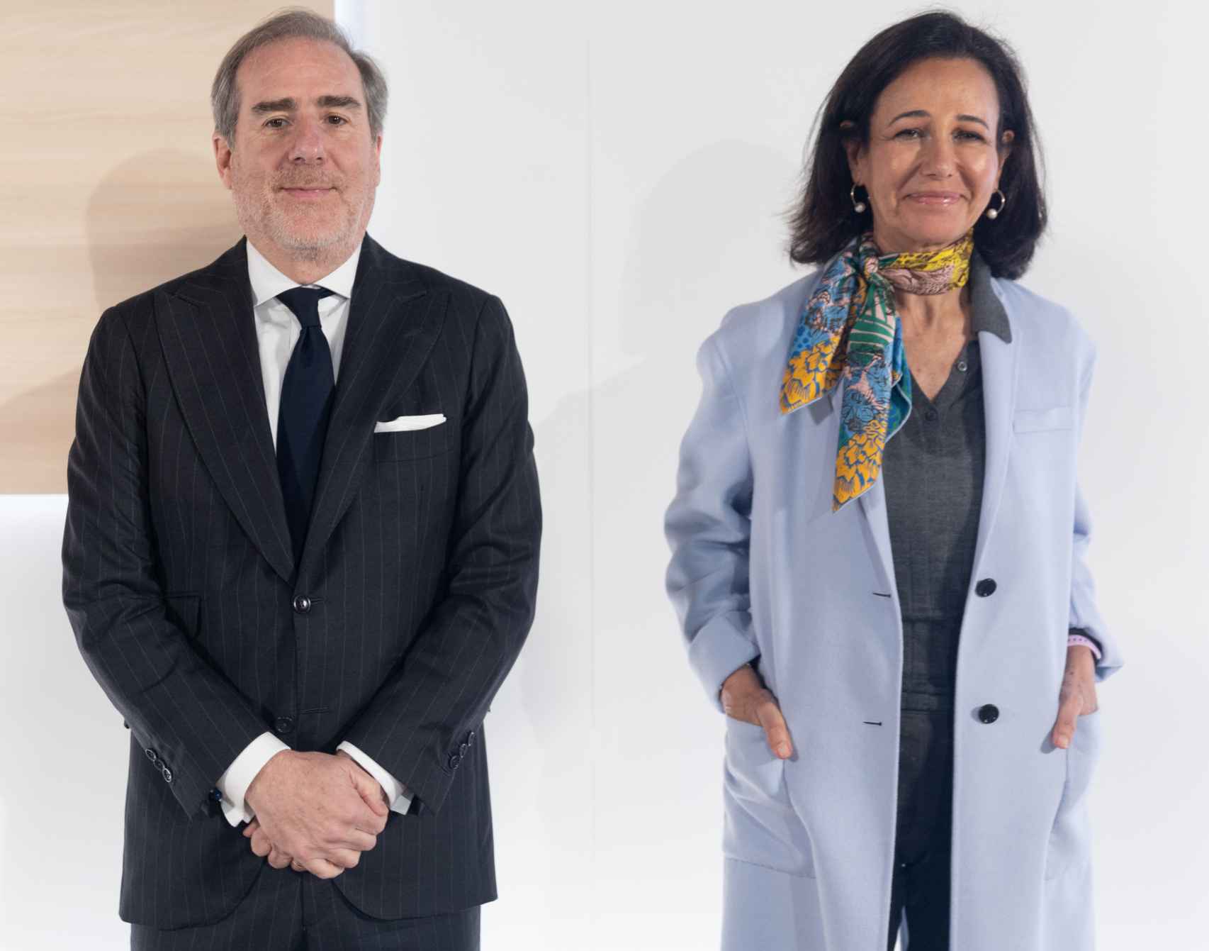 La presidenta de Santander, Ana Botín, junto al consejero delegado, Héctor Grisi / EP
