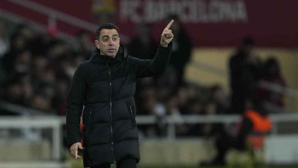 Xavi Hernández, entrenador del Barça, durante el partido ante Osasuna