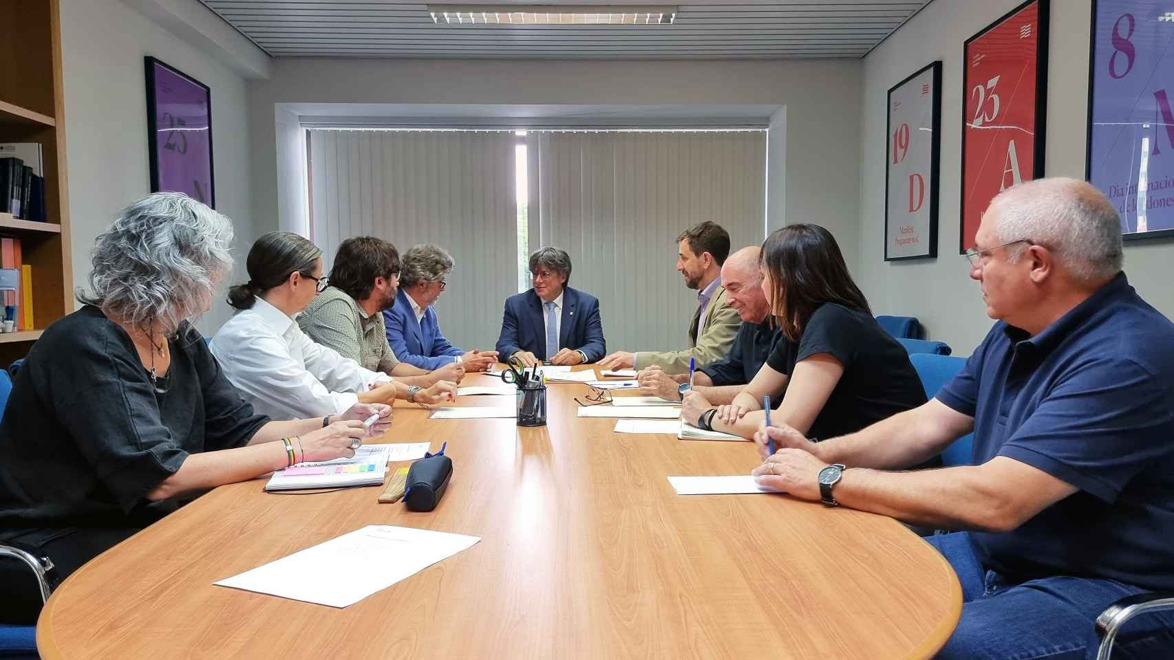 Reunión del govern del Consell de la República con el presidente, Carles Puigdemont, y el vicepresidente, Toni Comín