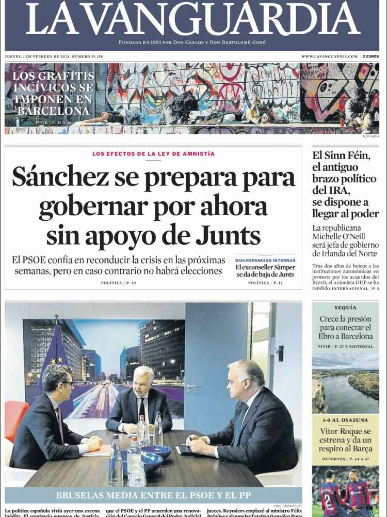 'La Vanguardia', 1 de febrero de 2024
