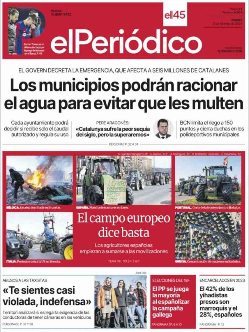 Portada de 'El Periódico' del 2 de febrero