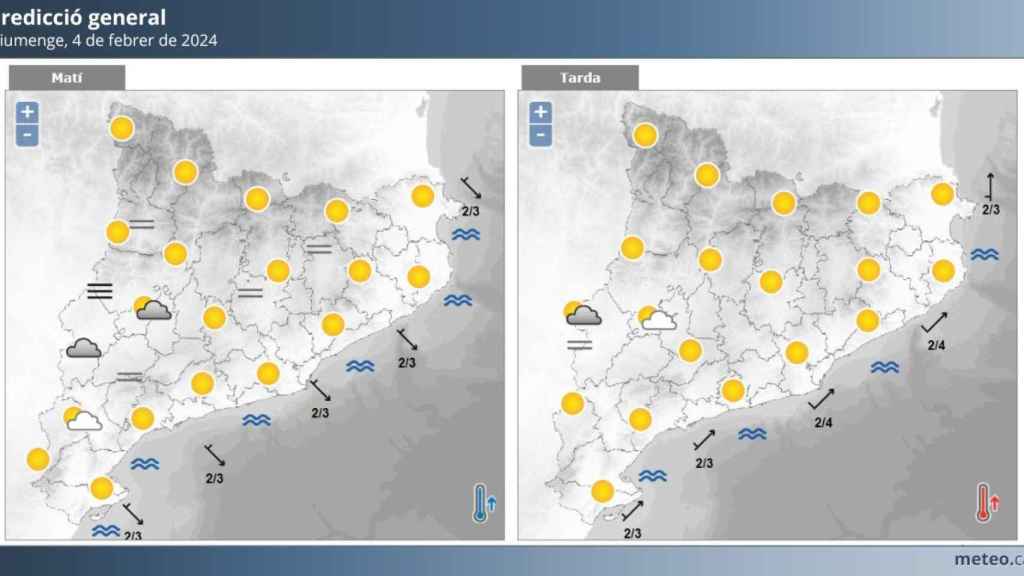 Predicción del tiempo para el domingo 4 de febrero en Cataluña