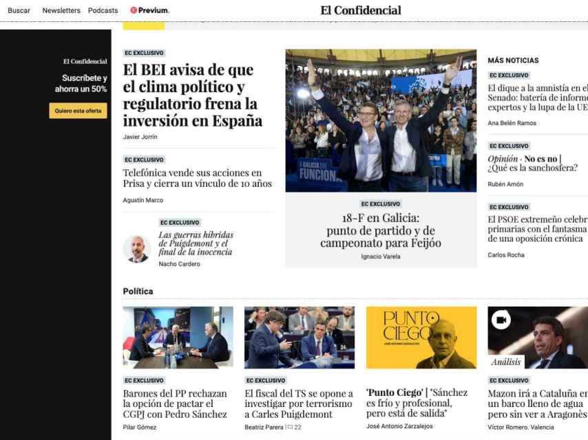 Portada de 'El Confidencial' de 5 de febrero de 2023