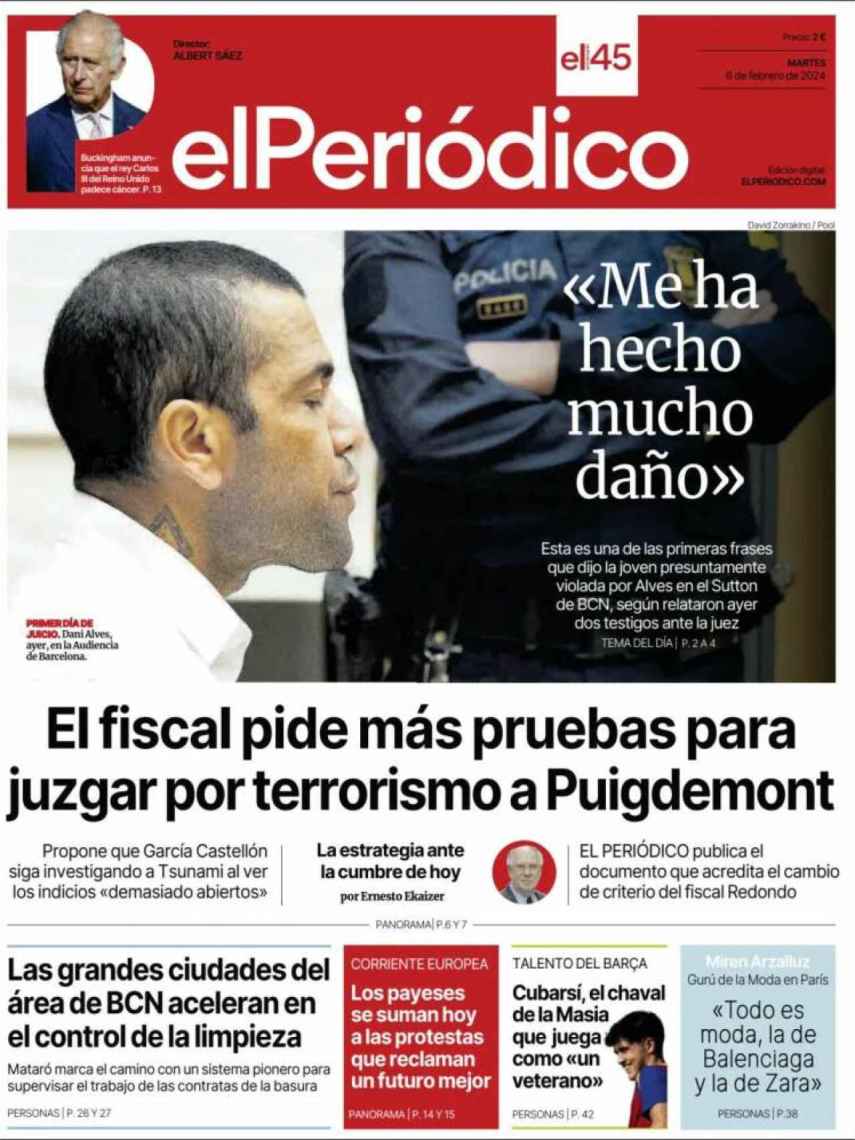 Portada de 'El Periódico' de 6 de febrero de 2024