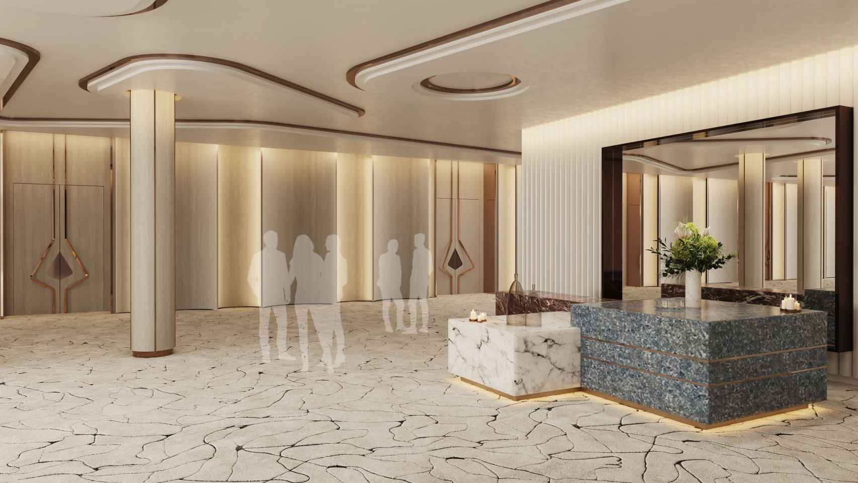 El 'hall' del futuro Hotel Arts