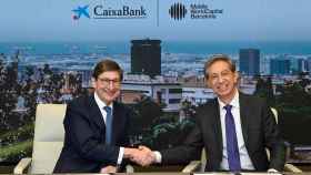 José Ignacio Goirigolzarri, presidente de CaixaBank, y Francesc Fajula, CEO de Mobile World Capital Barcelona