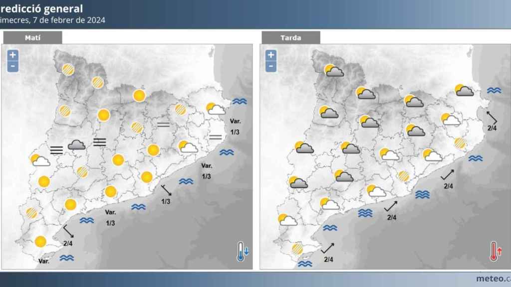 Previsión del tiempo del miércoles 7 de febrero