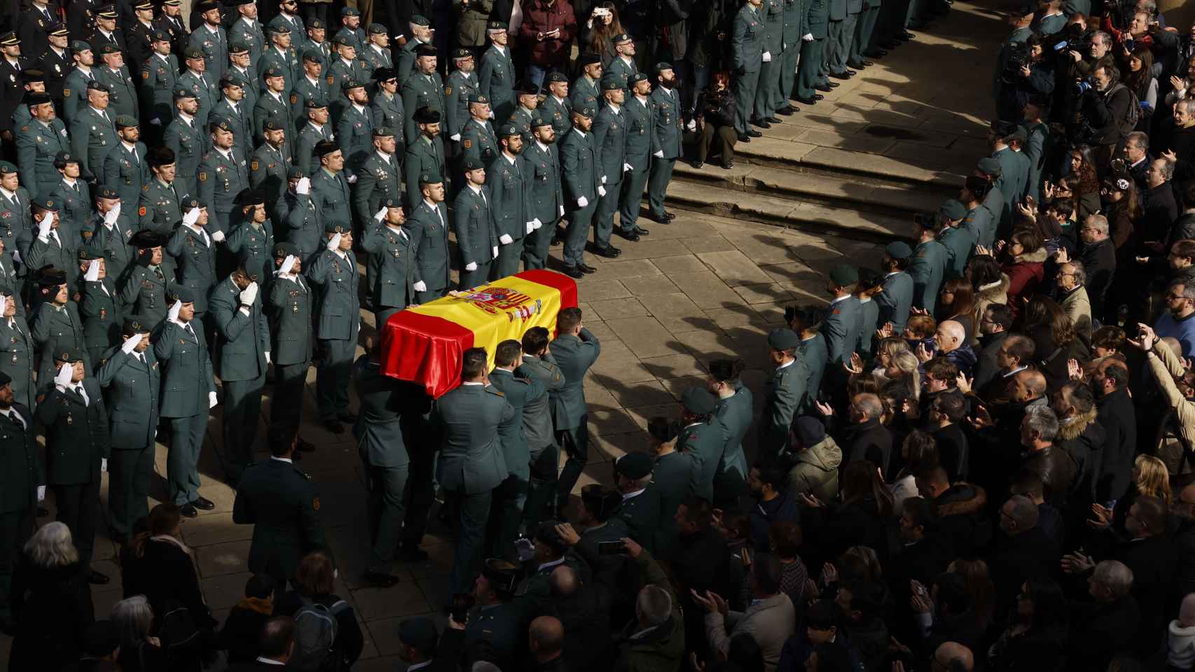 Funeral celebrado este domingo en Pamplona en memoria del guardia civil David Pérez Carracedo, fallecido este viernes en Barbate