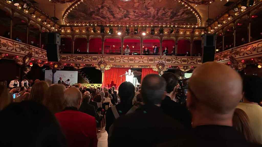 Jorge Javier Vázquez en el teatro de La Paloma con motivo de la entrega de premios del Gremio de Restauración