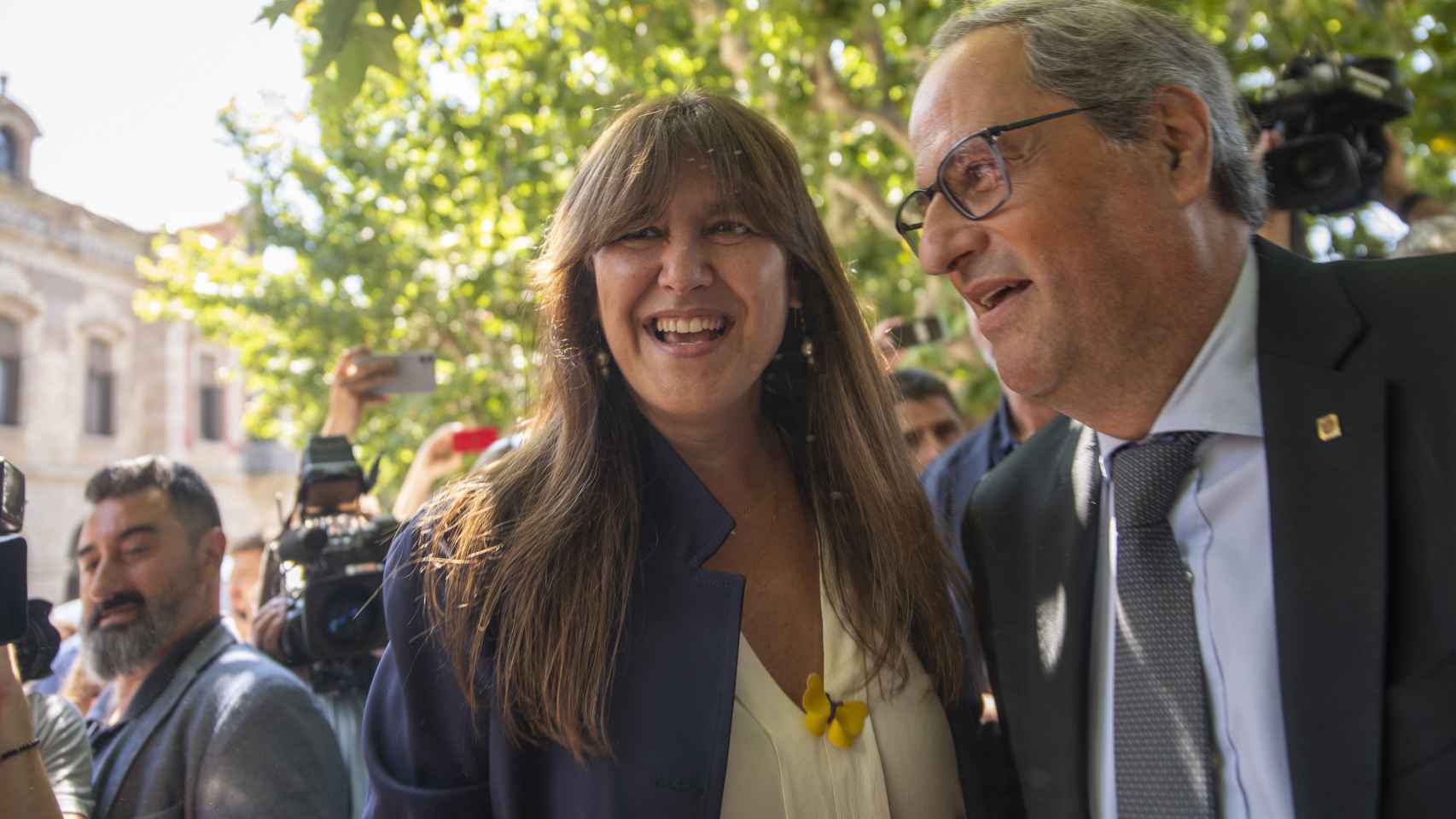 El expresidente de la Generalitat, Quim Torra, y la presidenta de Junts, Laura Borràs