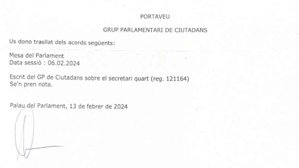 Respuesta del Parlament a Ciudadanos